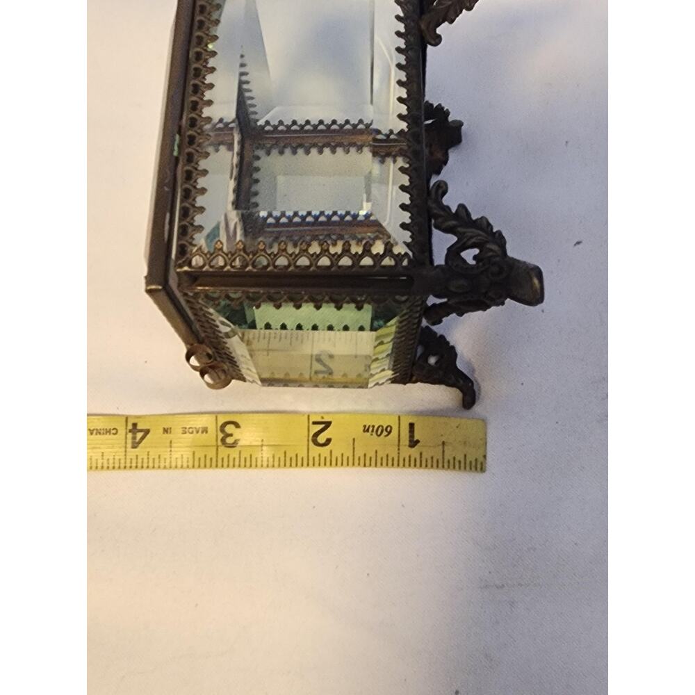 Nicole Miller Glass Trinket Box Bird Floral Jewelry Box Vintage Style Keepsake - Picture 10 of 11